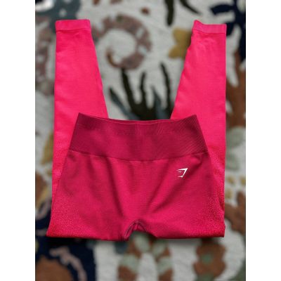 Gymshark Red Adapt Ombre Seamless Sweat Wicking Leggings Size Small